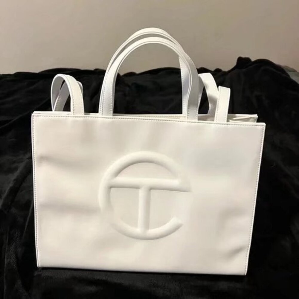 Telfar Medium White Shopping Bag